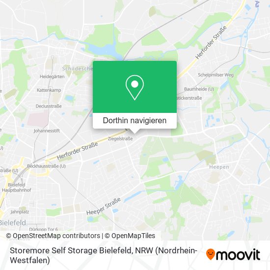 Storemore Self Storage Bielefeld Karte