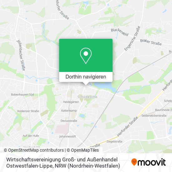 Wirtschaftsvereinigung Groß- und Außenhandel Ostwestfalen-Lippe Karte