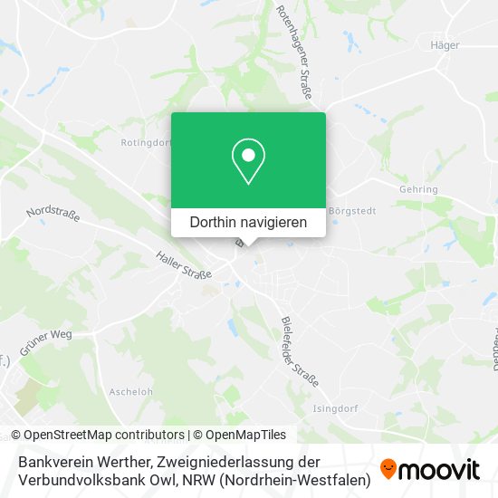 Bankverein Werther, Zweigniederlassung der Verbundvolksbank Owl Karte