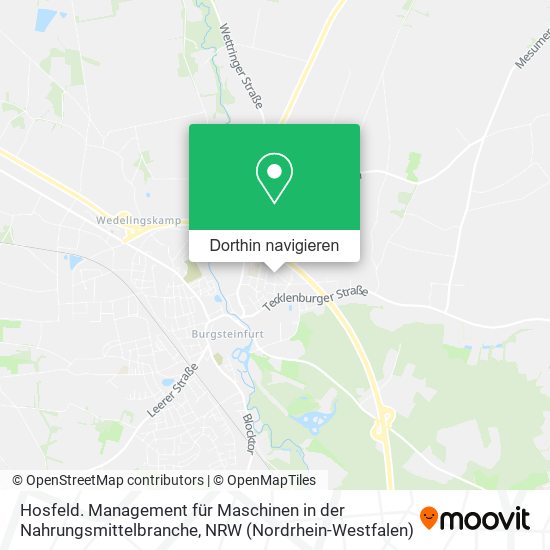 Hosfeld. Management für Maschinen in der Nahrungsmittelbranche Karte