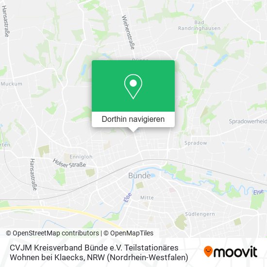 CVJM Kreisverband Bünde e.V. Teilstationäres Wohnen bei Klaecks Karte