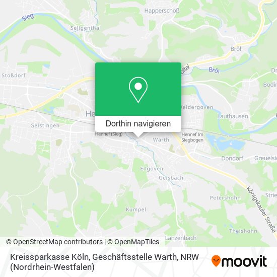 Kreissparkasse Köln, Geschäftsstelle Warth Karte