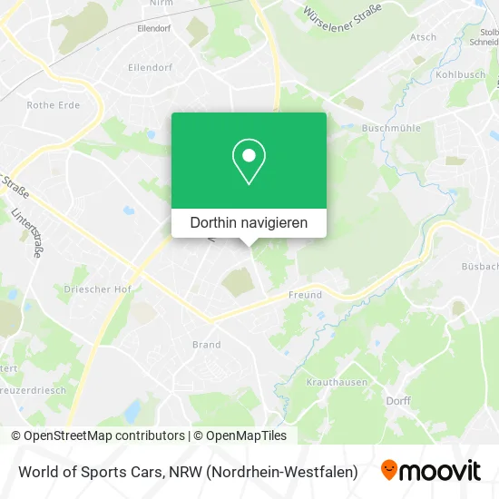 World of Sports Cars Karte