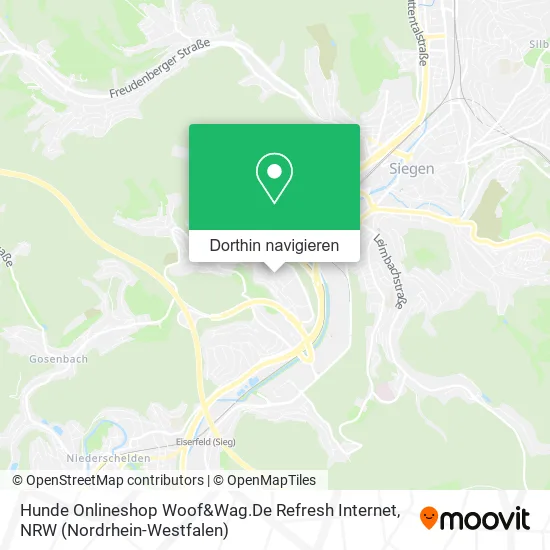 Hunde Onlineshop Woof&Wag.De Refresh Internet Karte