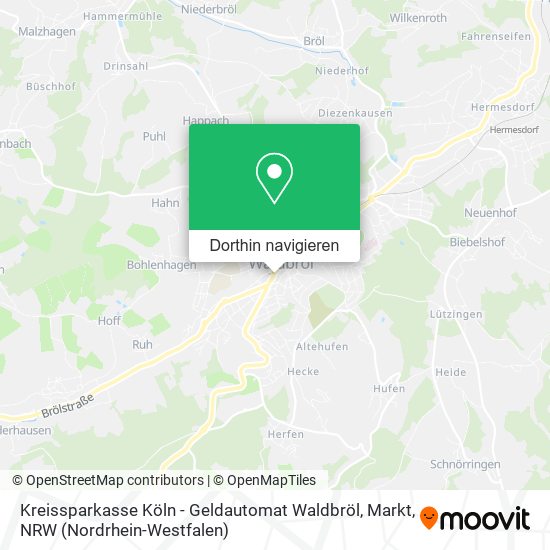 Kreissparkasse Köln - Geldautomat Waldbröl, Markt Karte