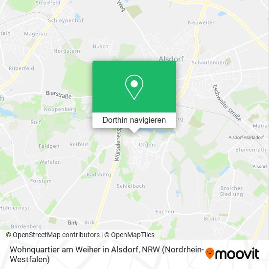 Wohnquartier am Weiher in Alsdorf Karte