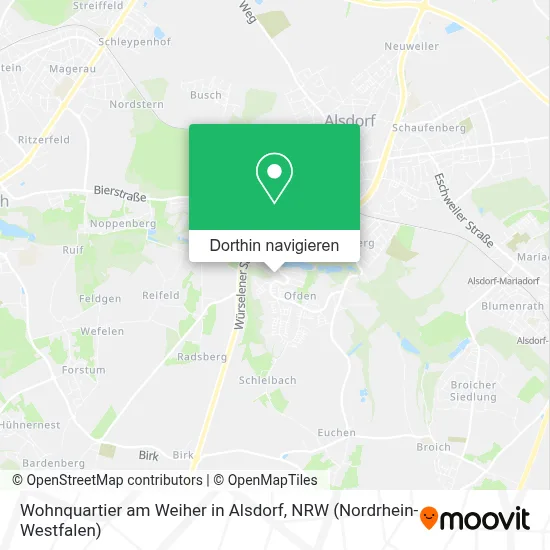 Wohnquartier am Weiher in Alsdorf Karte