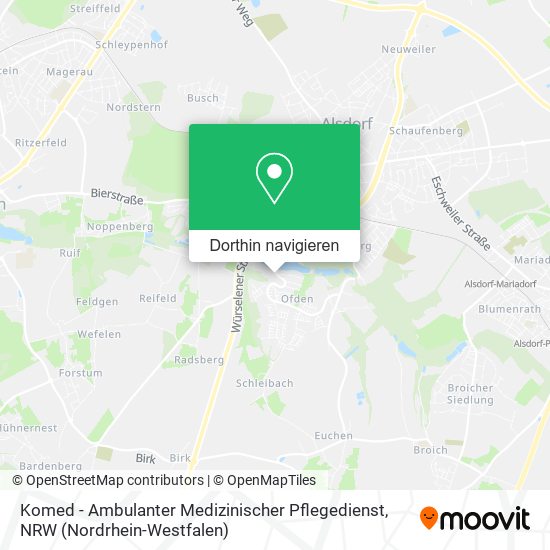 Komed - Ambulanter Medizinischer Pflegedienst Karte