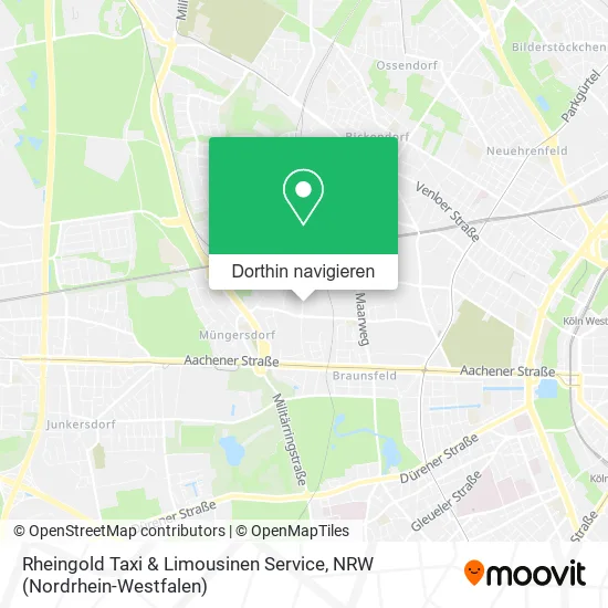 Rheingold Taxi & Limousinen Service Karte