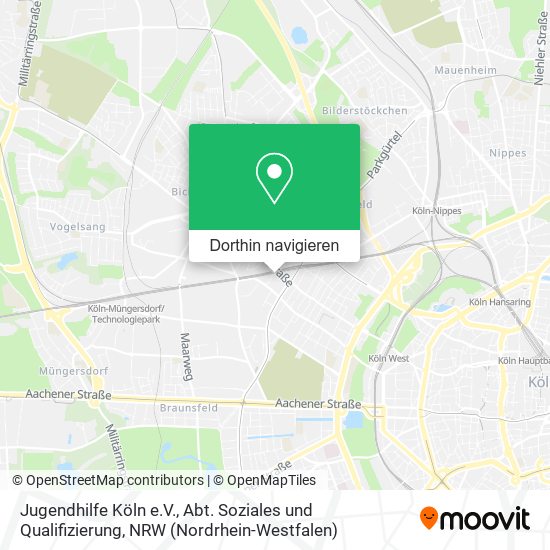 Jugendhilfe Köln e.V., Abt. Soziales und Qualifizierung Karte