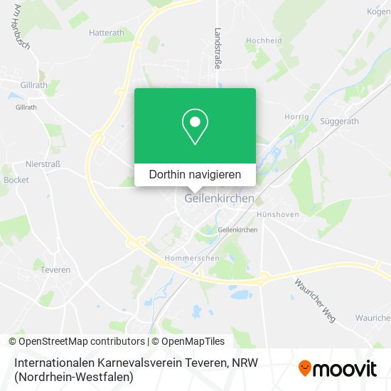 Internationalen Karnevalsverein Teveren Karte