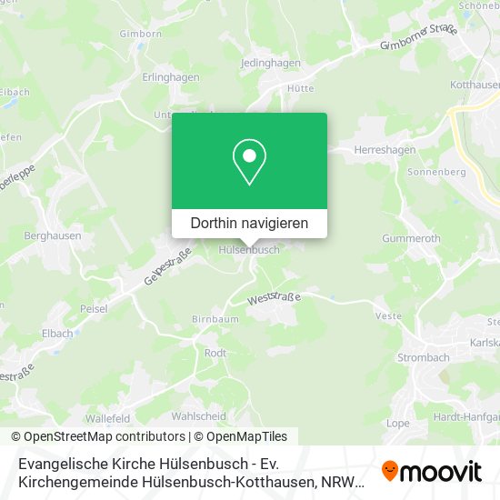 Evangelische Kirche Hülsenbusch - Ev. Kirchengemeinde Hülsenbusch-Kotthausen Karte
