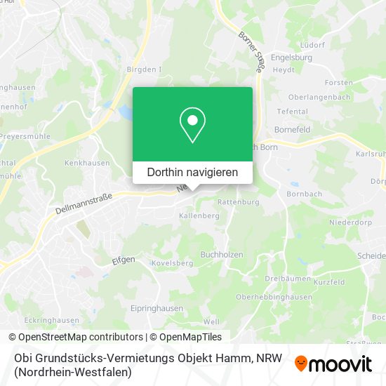 Obi Grundstücks-Vermietungs Objekt Hamm Karte