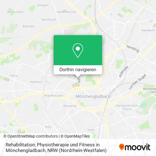 Rehabilitation, Physiotherapie und Fitness in Mönchengladbach Karte