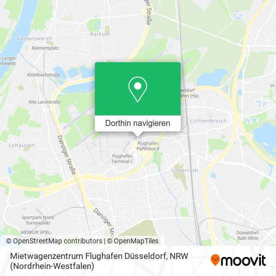 Mietwagenzentrum Flughafen Düsseldorf Karte