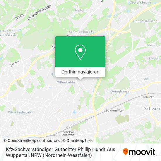 Kfz-Sachverständiger Gutachter Phillip Hundt Aus Wuppertal Karte