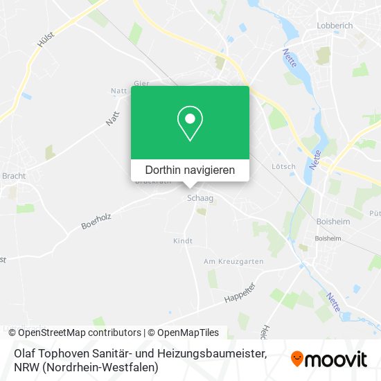 Olaf Tophoven Sanitär- und Heizungsbaumeister Karte