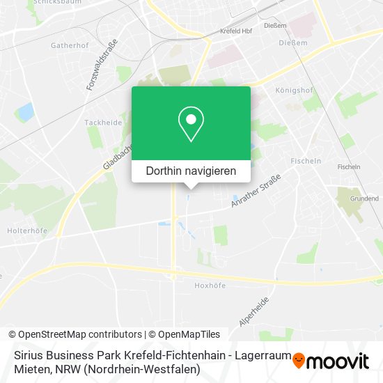 Sirius Business Park Krefeld-Fichtenhain - Lagerraum Mieten Karte