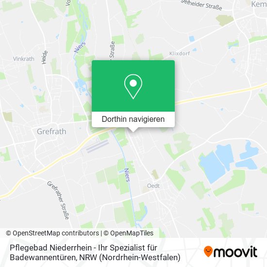 Pflegebad Niederrhein - Ihr Spezialist für Badewannentüren Karte