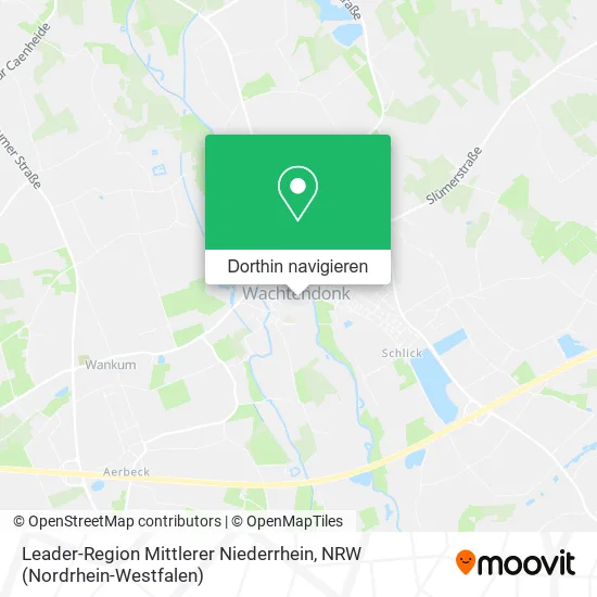 Leader-Region Mittlerer Niederrhein Karte