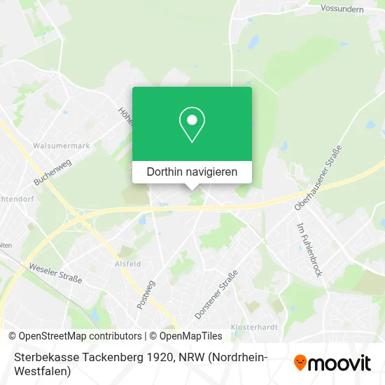 Sterbekasse Tackenberg 1920 Karte