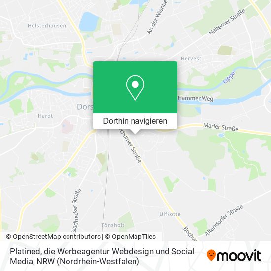 Platined, die Werbeagentur Webdesign und Social Media Karte