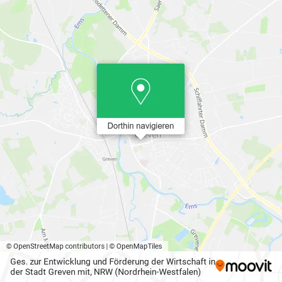 Ges. zur Entwicklung und Förderung der Wirtschaft in der Stadt Greven mit Karte