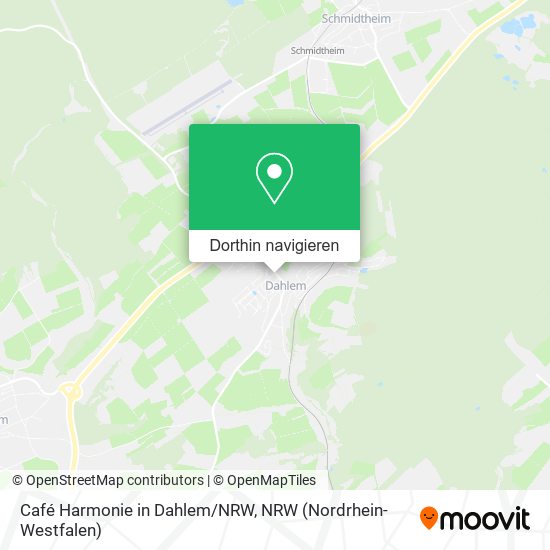Café Harmonie in Dahlem/NRW Karte