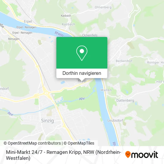 Mini-Markt 24 / 7 - Remagen Kripp Karte