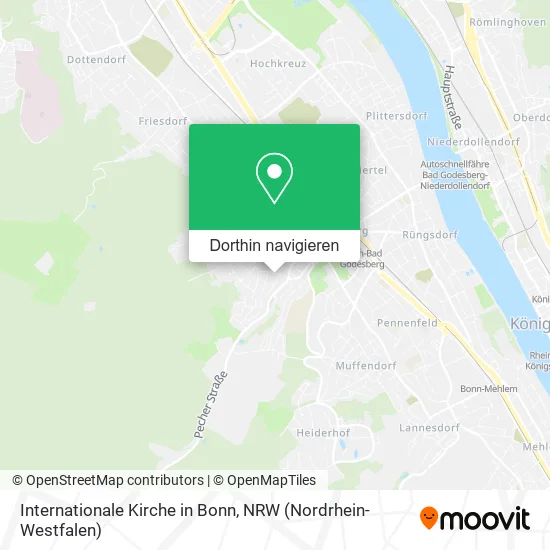 Internationale Kirche in Bonn Karte