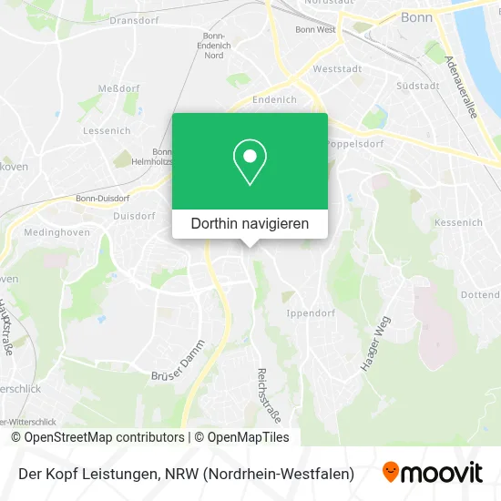 Der Kopf Leistungen Karte