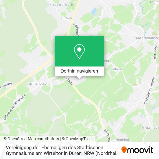 Vereinigung der Ehemaligen des Städtischen Gymnasiums am Wirteltor in Düren Karte