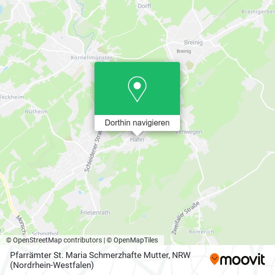 Pfarrämter St. Maria Schmerzhafte Mutter Karte