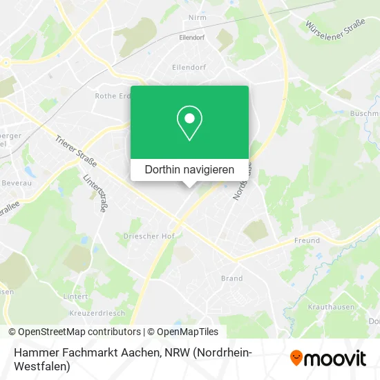 Hammer Fachmarkt Aachen Karte