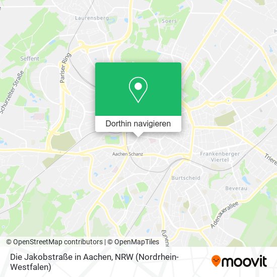 Die Jakobstraße in Aachen Karte