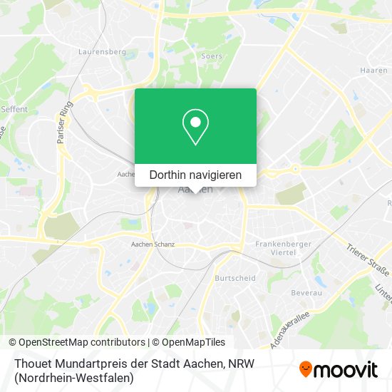 Thouet Mundartpreis der Stadt Aachen Karte