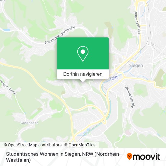 Studentisches Wohnen in Siegen Karte