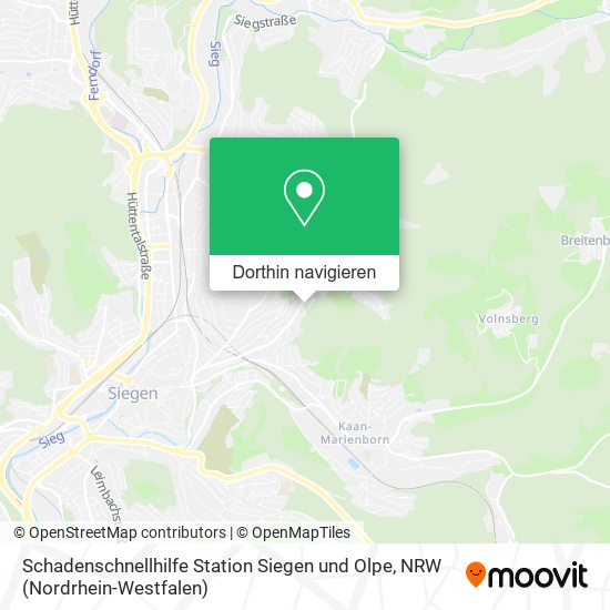 Schadenschnellhilfe Station Siegen und Olpe Karte