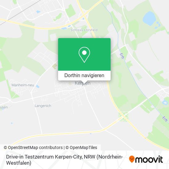 Drive-in Testzentrum Kerpen-City Karte