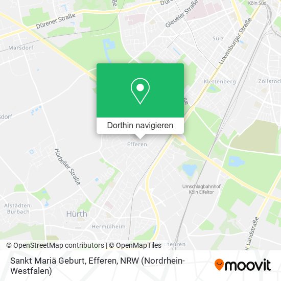 Sankt Mariä Geburt, Efferen Karte