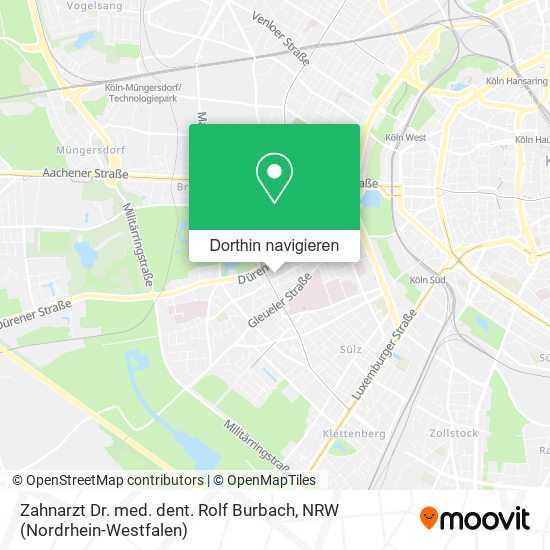 Zahnarzt Dr. med. dent. Rolf Burbach Karte