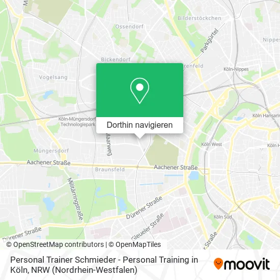Personal Trainer Schmieder - Personal Training in Köln Karte