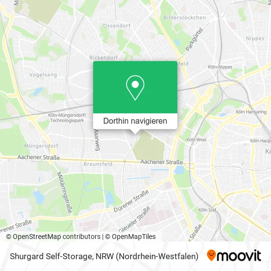 Shurgard Self-Storage Karte