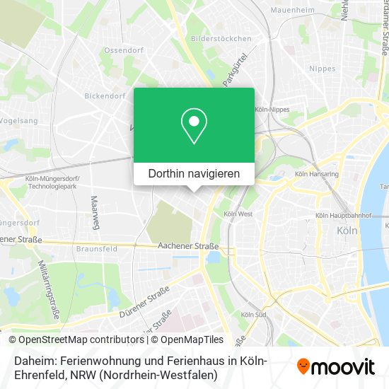 Daheim: Ferienwohnung und Ferienhaus in Köln-Ehrenfeld Karte