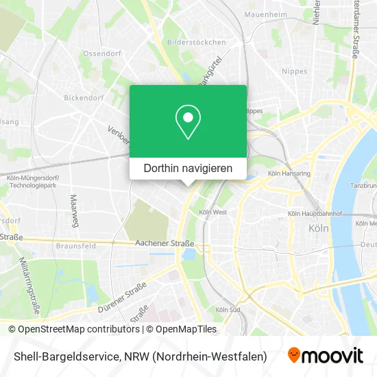 Shell-Bargeldservice Karte