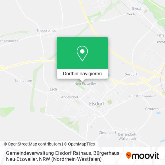 Gemeindeverwaltung Elsdorf Rathaus, Bürgerhaus Neu-Etzweiler Karte