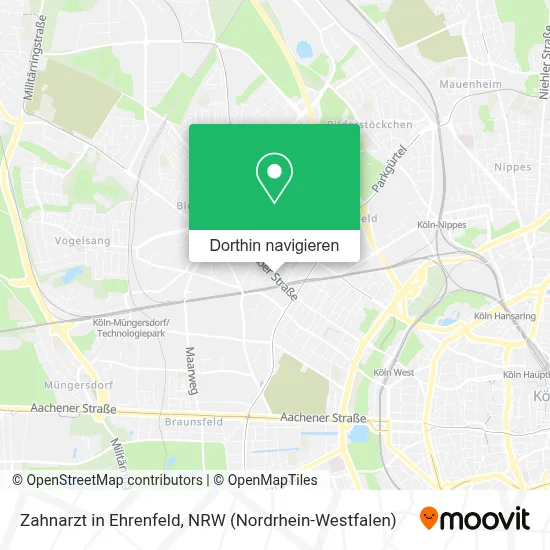 Zahnarzt in Ehrenfeld Karte