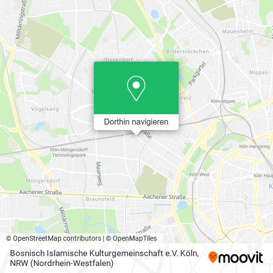 Bosnisch Islamische Kulturgemeinschaft e.V. Köln Karte