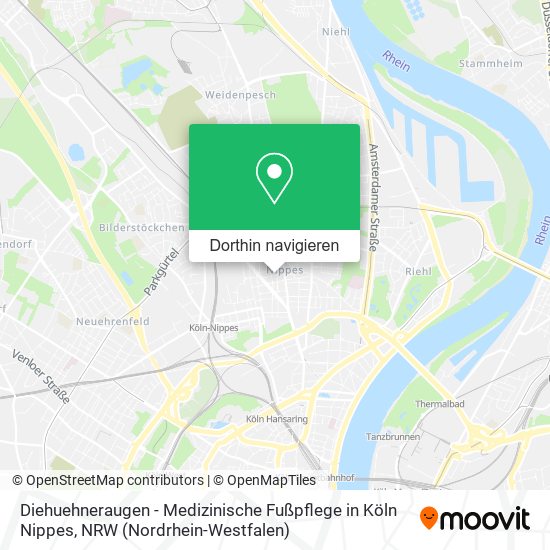 Diehuehneraugen - Medizinische Fußpflege in Köln Nippes Karte