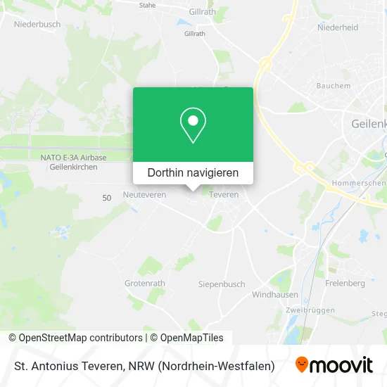 St. Antonius Teveren Karte